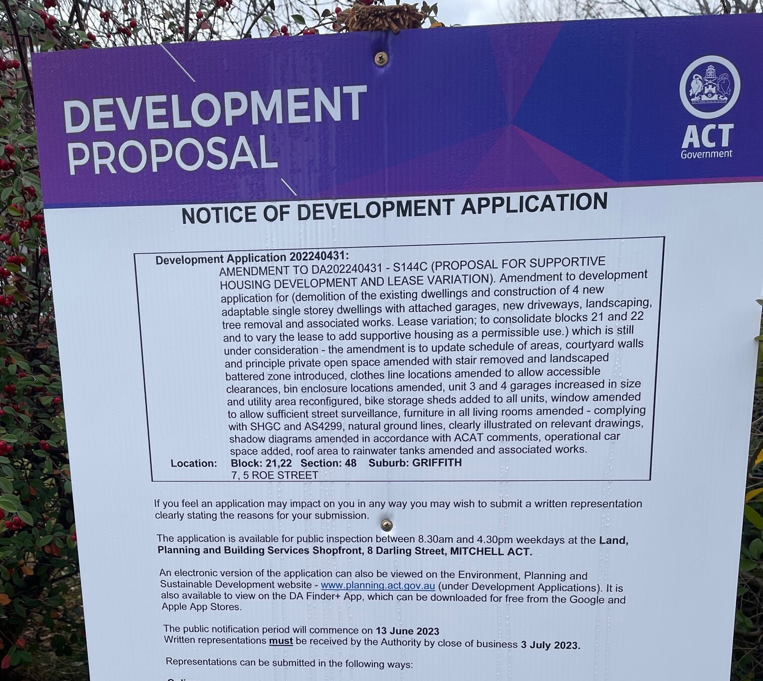 GNCA SUBMISSION RE PROPOSED DEVELOPMENT AT 5&7 ROE STREET